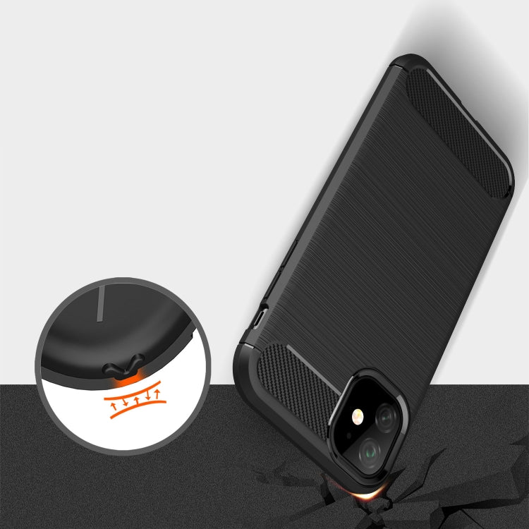 Brushed Texture Carbon Fiber TPU Case for iPhone XIR 2019, For iPhone 11