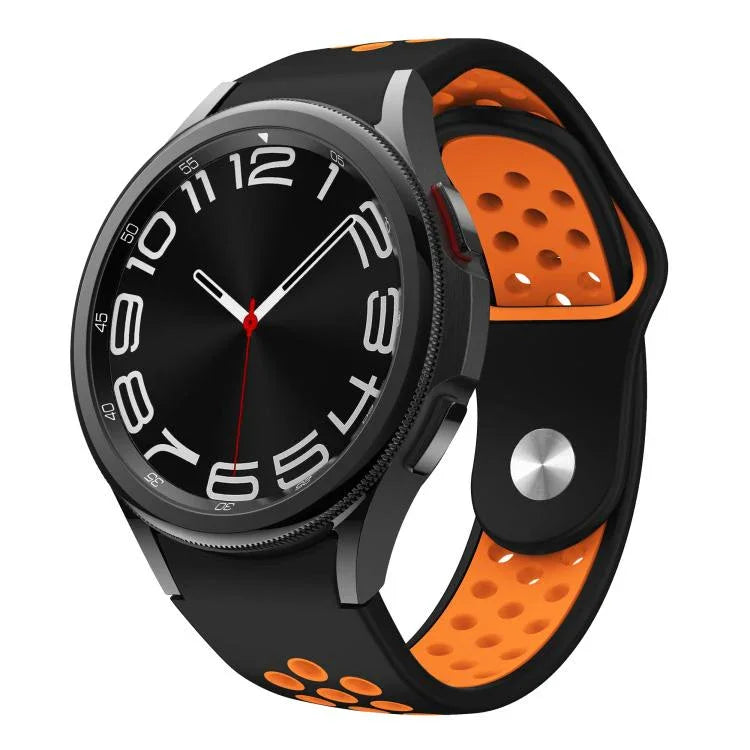 Two Color Reverse Buckle Silicone Watch Band, For Samsung Galaxy Watch FE / 7 / 6 / 5 / 4