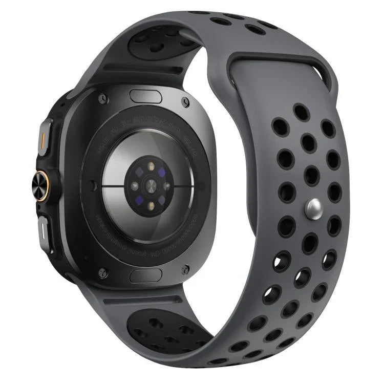 Two Color Round Holes Reverse Buckle Silicone Watch Band, For Samsung Galaxy Watch Ultra 47mm / Ultra 2025