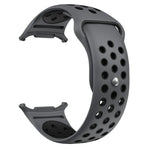 Two Color Round Holes Reverse Buckle Silicone Watch Band, For Samsung Galaxy Watch Ultra 47mm / Ultra 2025