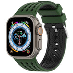 Vertical Holes Dual-Color Breathable Silicone Watch Band, For Apple Watch 46mm/ 49mm / 45mm / 44mm