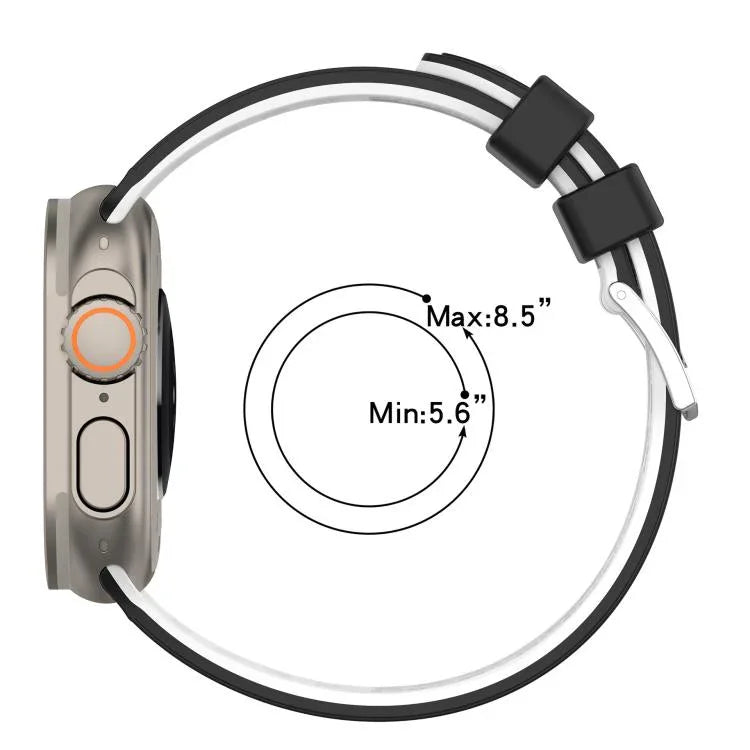 Vertical Holes Dual-Color Breathable Silicone Watch Band, For Apple Watch 46mm/ 49mm / 45mm / 44mm
