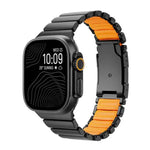 Turtle Buckle Dual-Color Titanium Metal Silicone Watch Band, For Apple Watch 46mm/ 49mm / 45mm / 44mm