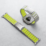 Turtle Buckle Dual-Color Titanium Metal Silicone Watch Band, For Apple Watch 46mm/ 49mm / 45mm / 44mm