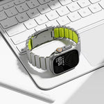 Turtle Buckle Dual-Color Titanium Metal Silicone Watch Band, For Apple Watch 46mm/ 49mm / 45mm / 44mm