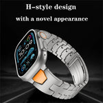 H-Type QuickB Release Butterfly Buckle Stainless Steel Watch Band, For Apple Watch 44mm / 45mm / 46mm / 49mm, For Apple Watch 42mm / 41mm / 40mm / 38mm