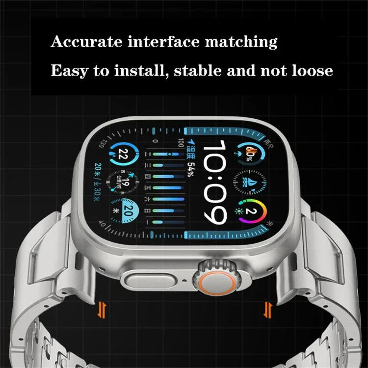 H-Type QuickB Release Butterfly Buckle Stainless Steel Watch Band, For Apple Watch 44mm / 45mm / 46mm / 49mm, For Apple Watch 42mm / 41mm / 40mm / 38mm