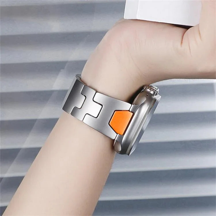 H-Type QuickB Release Butterfly Buckle Stainless Steel Watch Band, For Apple Watch 44mm / 45mm / 46mm / 49mm, For Apple Watch 42mm / 41mm / 40mm / 38mm