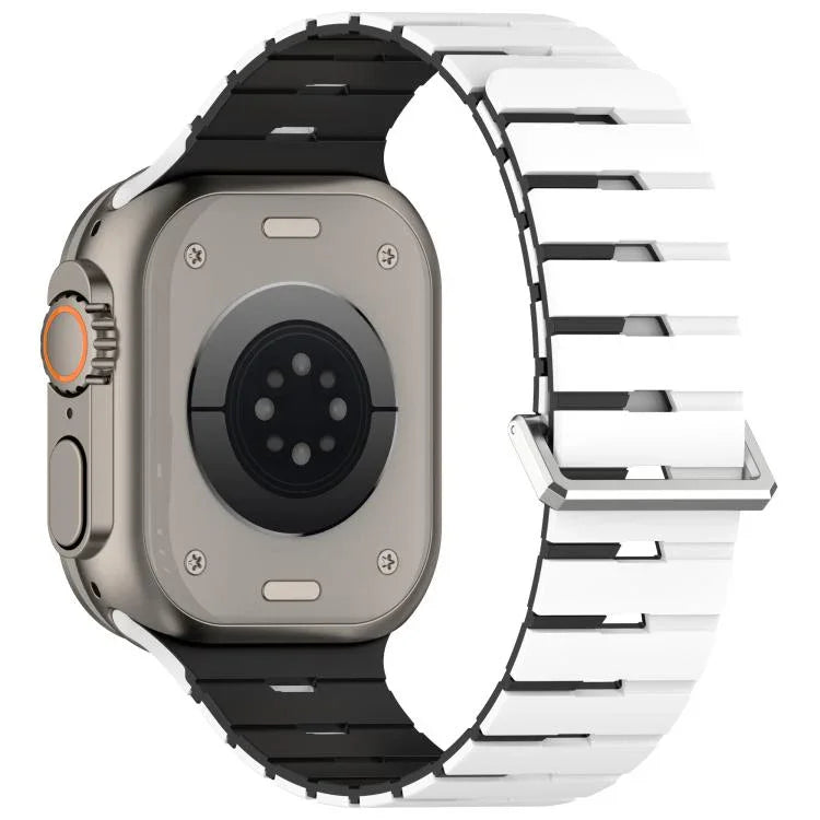 Melodica-Style Magnetic Dual-Color Silicone Watch Band, For Apple Watch 46mm / 49mm / 45mm / 44mm, For Apple Watch 42mm / 41mm / 40mm / 38mm