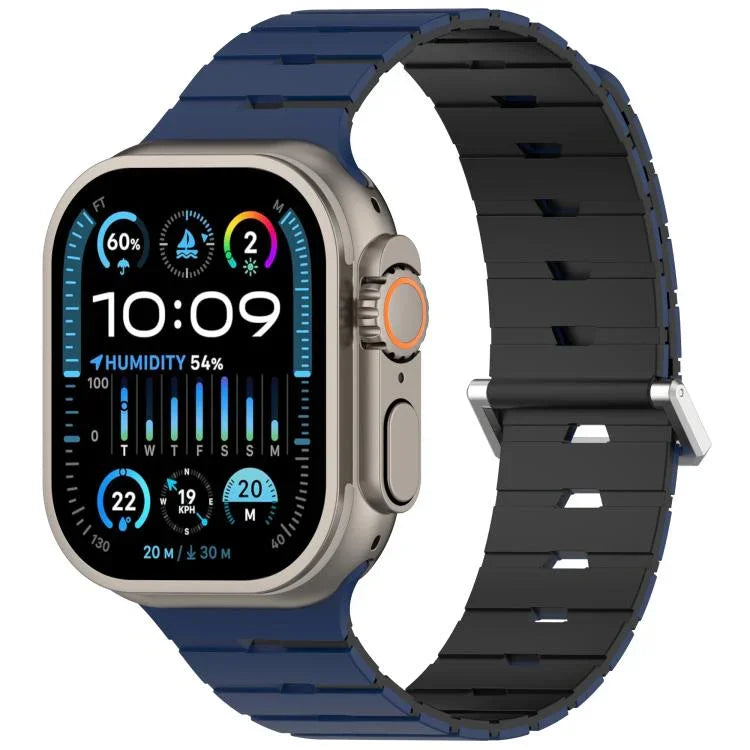 Melodica-Style Magnetic Dual-Color Silicone Watch Band, For Apple Watch 46mm / 49mm / 45mm / 44mm, For Apple Watch 42mm / 41mm / 40mm / 38mm