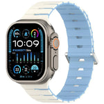 Melodica-Style Magnetic Dual-Color Silicone Watch Band, For Apple Watch 46mm / 49mm / 45mm / 44mm, For Apple Watch 42mm / 41mm / 40mm / 38mm