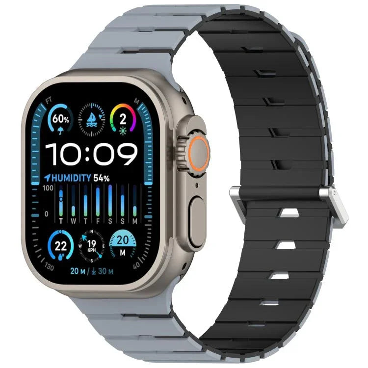 Melodica-Style Magnetic Dual-Color Silicone Watch Band, For Apple Watch 46mm / 49mm / 45mm / 44mm, For Apple Watch 42mm / 41mm / 40mm / 38mm