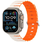 Melodica-Style Magnetic Dual-Color Silicone Watch Band, For Apple Watch 46mm / 49mm / 45mm / 44mm, For Apple Watch 42mm / 41mm / 40mm / 38mm