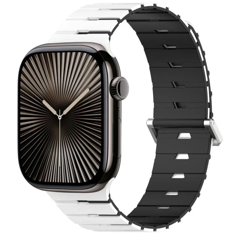Melodica-Style Magnetic Dual-Color Silicone Watch Band, For Apple Watch 46mm / 49mm / 45mm / 44mm, For Apple Watch 42mm / 41mm / 40mm / 38mm