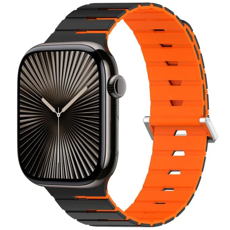 Melodica-Style Magnetic Dual-Color Silicone Watch Band, For Apple Watch 46mm / 49mm / 45mm / 44mm, For Apple Watch 42mm / 41mm / 40mm / 38mm