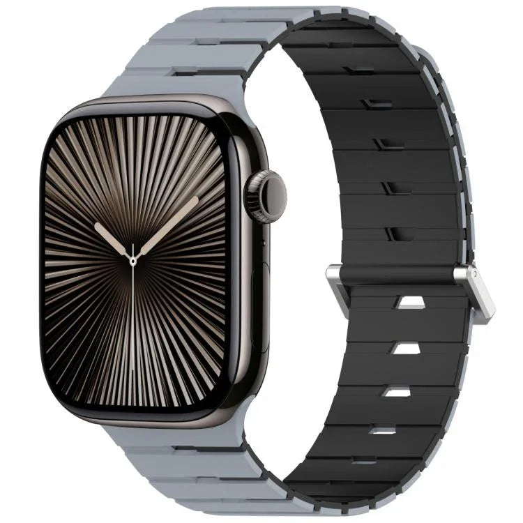 Melodica-Style Magnetic Dual-Color Silicone Watch Band, For Apple Watch 46mm / 49mm / 45mm / 44mm, For Apple Watch 42mm / 41mm / 40mm / 38mm