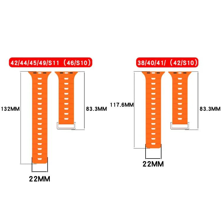 Melodica-Style Magnetic Dual-Color Silicone Watch Band, For Apple Watch 46mm / 49mm / 45mm / 44mm, For Apple Watch 42mm / 41mm / 40mm / 38mm