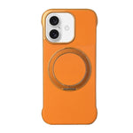 Frameless Leather-Skin PC MagSafe Holder Phone Case, For iPhone 17 Pro Max, For iPhone 17 Pro, For iPhone 17, For iPhone Air, For iPhone 16 Pro Max, For iPhone 16 Pro