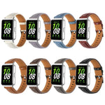 Silver Pin Buckle Concave Leather Watch Band, For Samsung Galaxy Fit 3