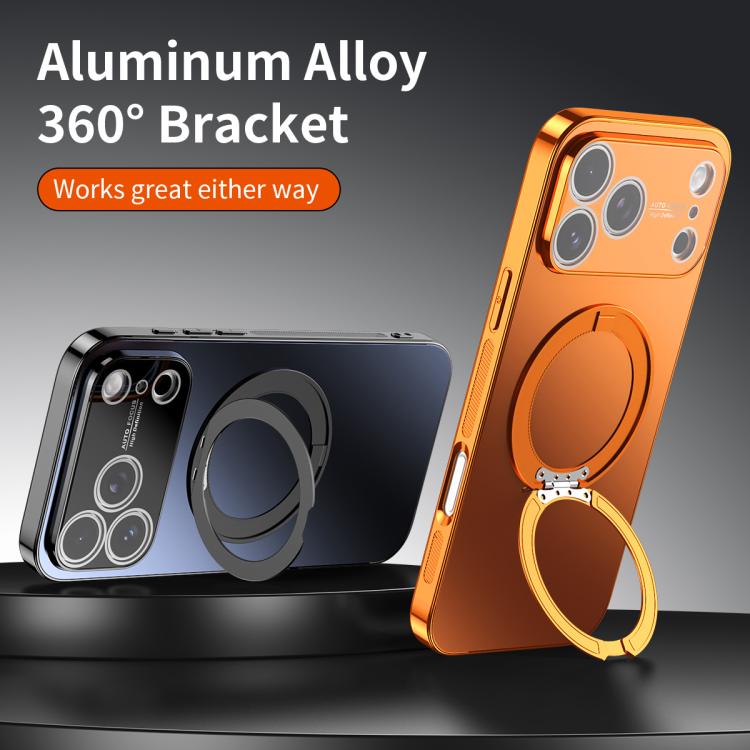 360 Degree Rotating Holder MagSafe Electroplated Phone Case with Lens Cover, For iPhone 14 Pro Max, For iPhone 13 Pro Max, For iPhone 13 Pro, For iPhone 13