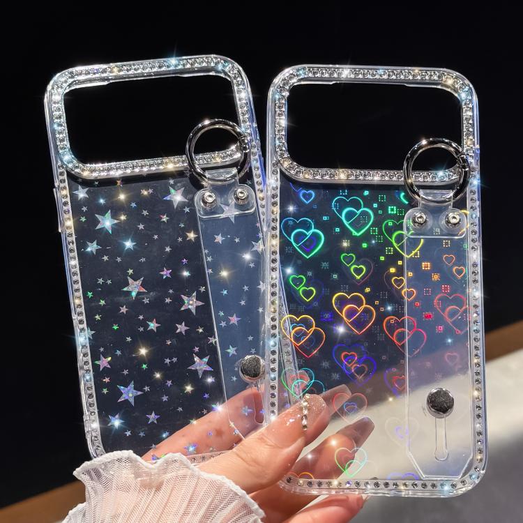 Rhinestone Glitter Wristband Holder Phone Case, For iPhone 17 Pro Max