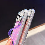 Rhinestone Glitter Wristband Holder Phone Case, For iPhone 17 Pro Max