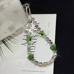 Spellbinding Mirage Crystal Bow Radiant Double Phone Chain, Pink, Gold, White, Gray, Green