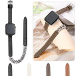 Diamond Encrusted Bracelet Genuine Leather Watch Band, For Apple Watch 46mm / 49mm / 45mm / 44mm, For Apple Watch 42mm / 41mm / 40mm / 38mm