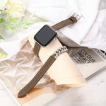 Diamond Encrusted Bracelet Genuine Leather Watch Band, For Apple Watch 46mm / 49mm / 45mm / 44mm, For Apple Watch 42mm / 41mm / 40mm / 38mm