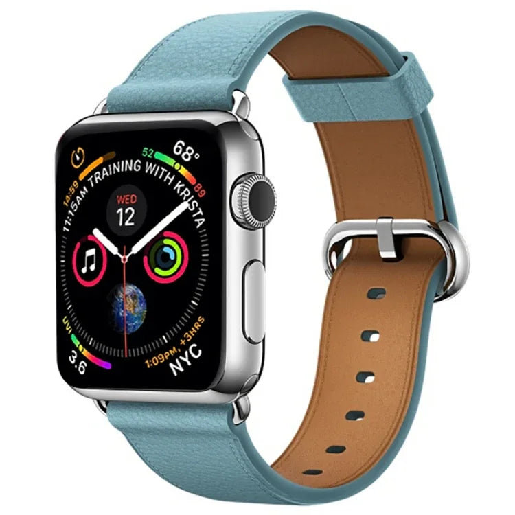 Classic Button Leather Wrist Strap Watch Band for Apple Watch Series 3 & 2 & 1  38mm