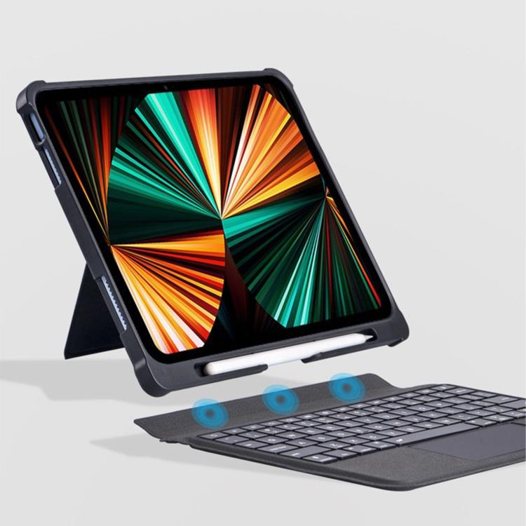 Split Bluetooth Backlit Keyboard Magnetic Four Corner Airbag Protective Case, For iPad Air 13 2025 / 2024 / Pro 12.9