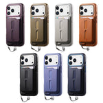 Detachable Magnetic Card Bag Phone Case with Finger Ring Grip & Anti-loss Rope, For iPhone 14, For iPhone 14 Pro, For iPhone 14 Pro Max