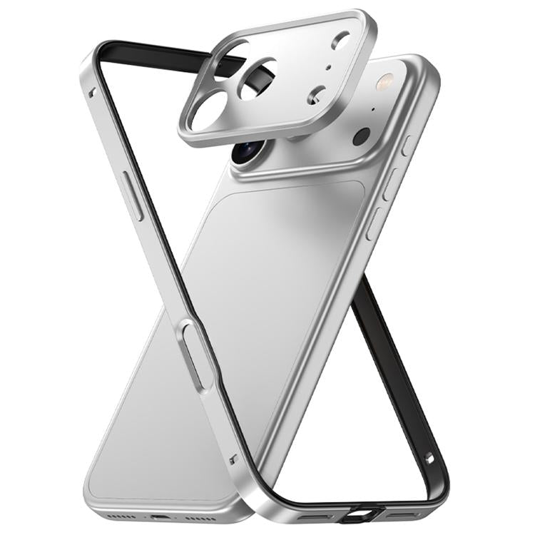 Aluminum Alloy Hybrid Silicone Edge Thin Cooling Phone Frame Case with Metal Lens Frame, For iPhone 17 Pro Max, For iPhone 17 Pro