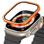 Titanium Metal Frame Tempered Glass Watch Film, For Apple Watch Ultra 49mm