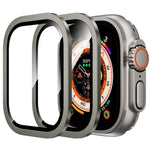 Titanium Metal Frame Tempered Glass Watch Film, For Apple Watch Ultra 49mm
