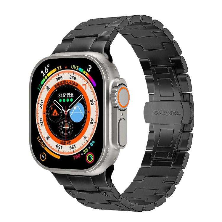Mechanical-Style Butterfly Clasp Metal Watch Band, For Apple Watch 46mm / 49mm / 45mm / 44mm, For Apple Watch 42mm / 41mm / 40mm / 38mm