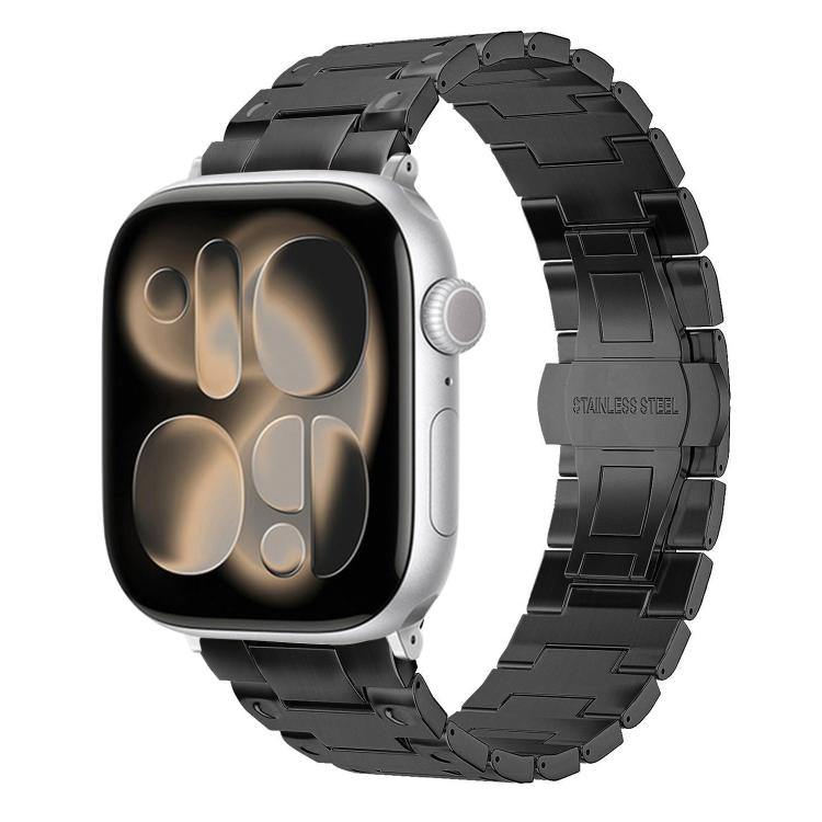 Mechanical-Style Butterfly Clasp Metal Watch Band, For Apple Watch 46mm / 49mm / 45mm / 44mm, For Apple Watch 42mm / 41mm / 40mm / 38mm