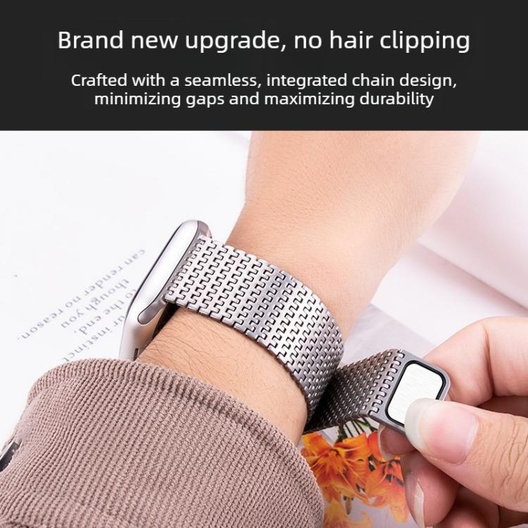 Pin-Chain Milanese Magnetic Watch Band, For Apple Watch 46mm / 49mm / 45mm / 44mm, For Apple Watch 42mm / 41mm / 40mm / 38mm
