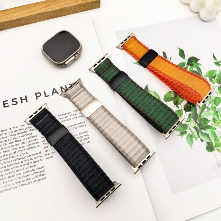 Off Road Magnetic Buckle Braided Nylon Loop Watch Band, For Apple Watch 46mm / 49mm / 45mm / 44mm, For Apple Watch 42mm / 41mm / 40mm / 38mm