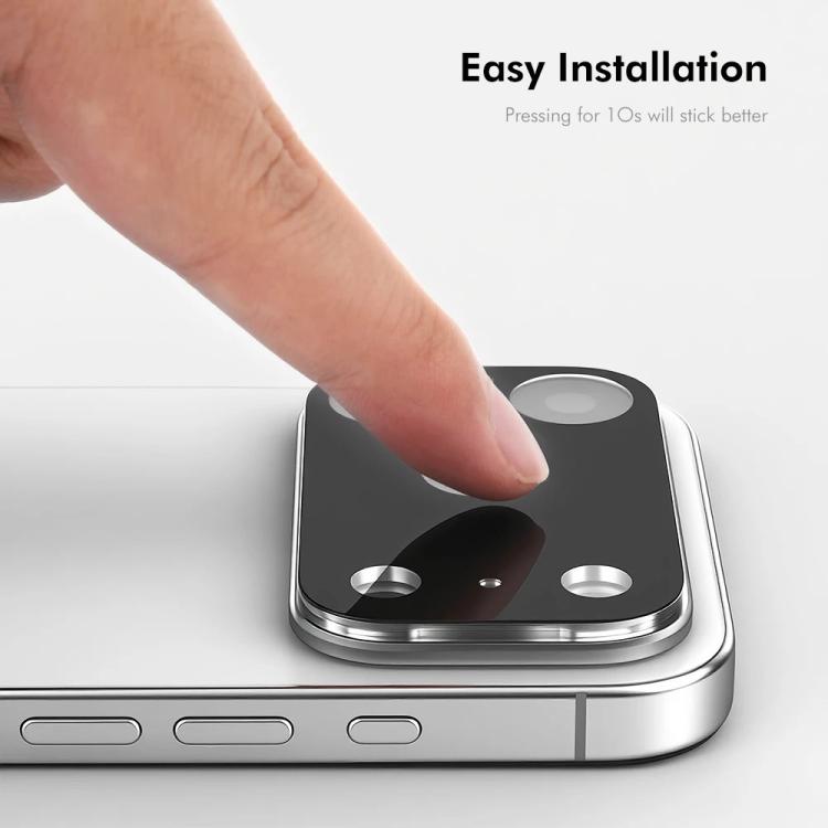 2pcs ENKAY Hat-Prince Black 9H Rear Camera Lens Tempered Glass Film, For iPhone 17 Pro Max, For iPhone 17 Pro, For iPhone 17, For iPhone Air
