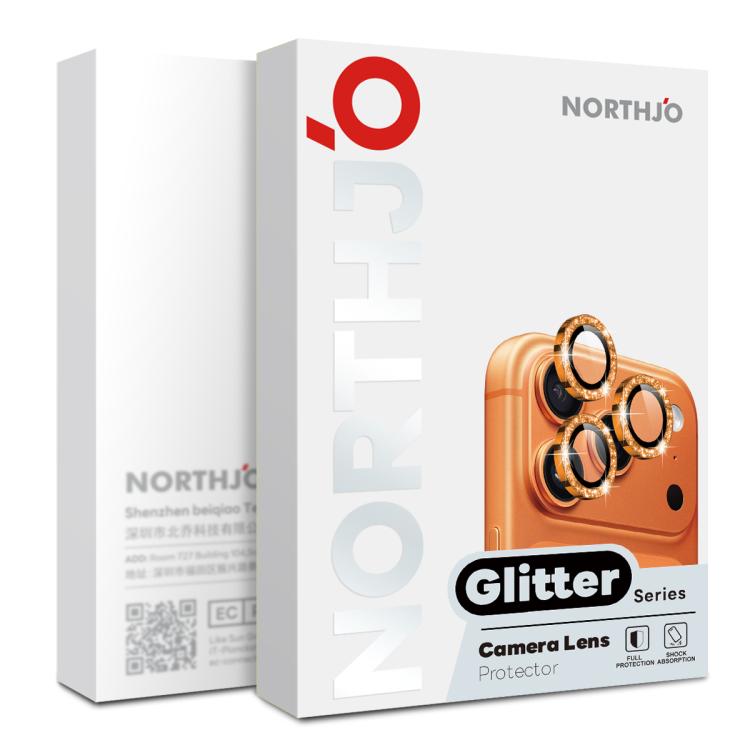 NORTHJO 1 Set Camera Lens Protector Glitter Metal Ring Film, For iPhone 17