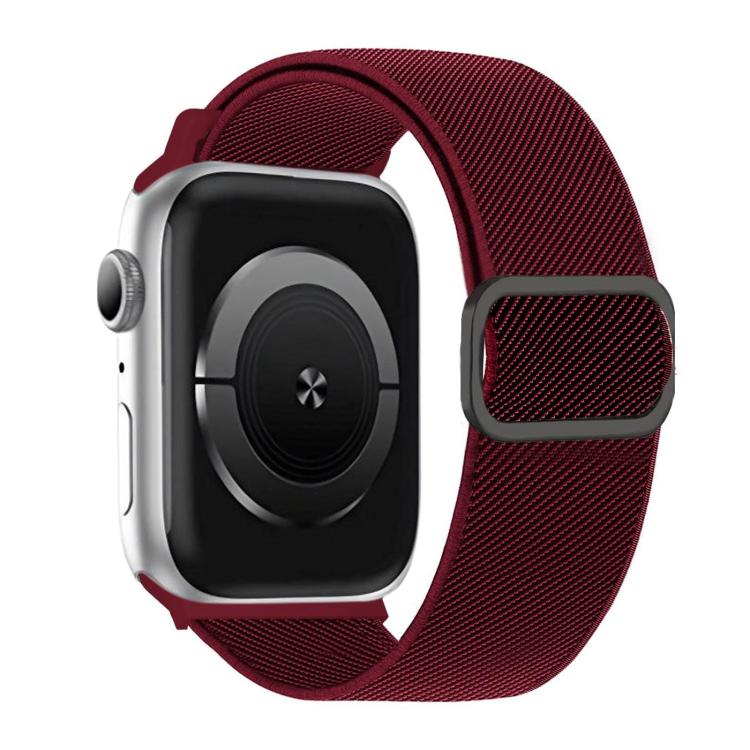 Diagonal Striped D-ring Buckle Nylon Elastic Watch Band, For Apple Watch 46mm / 49mm / 45mm / 44mm, For Apple Watch 42mm / 41mm / 40mm / 38mm