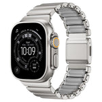 Magnetic Buckle Single-Bead Silicone Stainless Steel Watch Band, For Apple Watch 46mm / 49mm / 45mm / 44mm