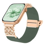 Chinese Knot Magnetic Buckle Twill Stretch Nylon Watch Band, For Apple Watch 49mm / 46mm / 45mm / 44mm, For Apple Watch 42mm / 41mm / 40mm / 38mm