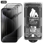 3pcs Easy Install Box Dust-Free 3D Curved Edge Privacy Electroplated Explosion-Proof Tempered Glass Film, For iPhone 17 Pro Max, For iPhone 17 Pro, For iPhone 17, For iPhone Air, For iPhone 16 Pro Max, For iPhone 16 Pro, For iPhone 16                  ...