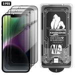 3pcs Easy Install Box Dust-Free 3D Curved Edge Privacy Electroplated Explosion-Proof Tempered Glass Film, For iPhone 17 Pro Max, For iPhone 17 Pro, For iPhone 17, For iPhone Air, For iPhone 16 Pro Max, For iPhone 16 Pro, For iPhone 16                  ...