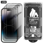 3pcs Easy Install Box Dust-Free 3D Curved Edge Privacy Electroplated Explosion-Proof Tempered Glass Film, For iPhone 17 Pro Max, For iPhone 17 Pro, For iPhone 17, For iPhone Air, For iPhone 16 Pro Max, For iPhone 16 Pro, For iPhone 16                  ...