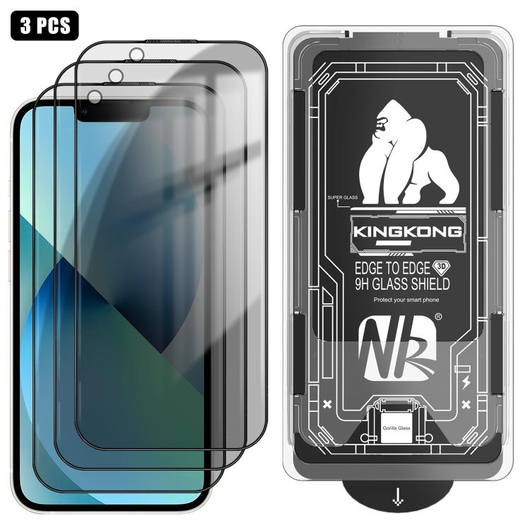 3pcs Easy Install Box Dust-Free 3D Curved Edge Privacy Electroplated Explosion-Proof Tempered Glass Film, For iPhone 17 Pro Max, For iPhone 17 Pro, For iPhone 17, For iPhone Air, For iPhone 16 Pro Max, For iPhone 16 Pro, For iPhone 16                  ...