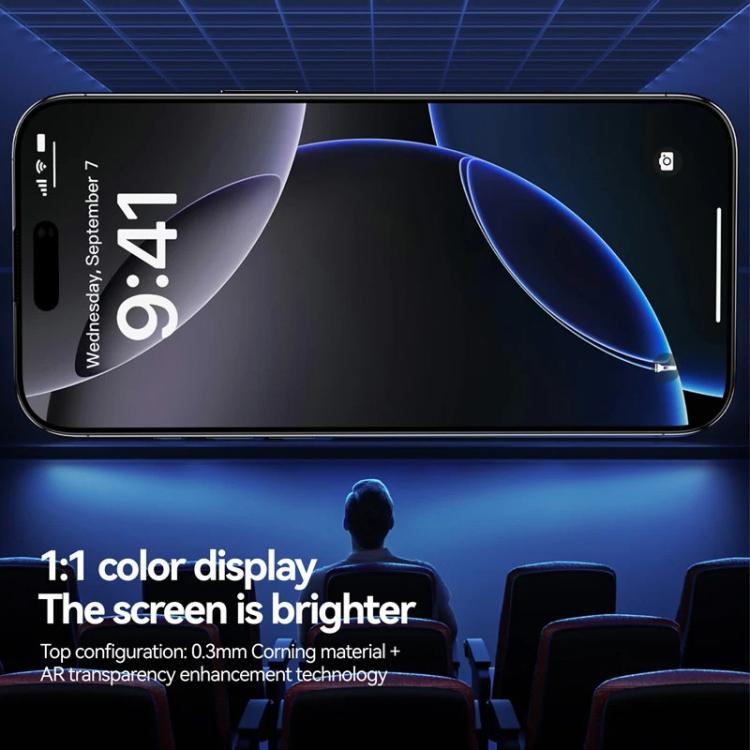 3pcs Easy Install Box Dust-Free 3D Curved Edge Privacy Electroplated Explosion-Proof Tempered Glass Film, For iPhone 17 Pro Max, For iPhone 17 Pro, For iPhone 17, For iPhone Air, For iPhone 16 Pro Max, For iPhone 16 Pro, For iPhone 16                  ...