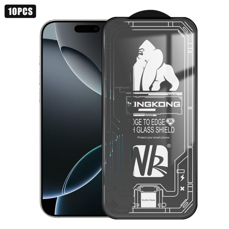 10pcs 3D Large Arc Edge Electroplated Explosion-Proof Scratch-Resistant Full-Screen HD Tempered Glass Film, For iPhone 17 Pro Max, For iPhone 17 Pro, For iPhone 17, For iPhone Air, For iPhone 16 Pro Max, For iPhone 16 Pro, For iPhone 16                ...